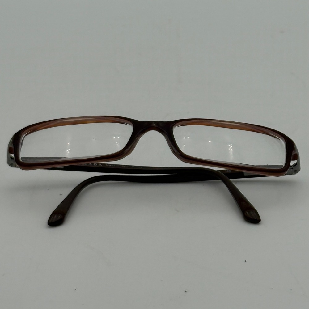 Prada VPR 17G Brown Tortoise Rectangular Eyeglasses FRAMES ONLY Italy 52-16-135